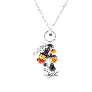 Silvertone Halloween Charm Necklace (NWOT)